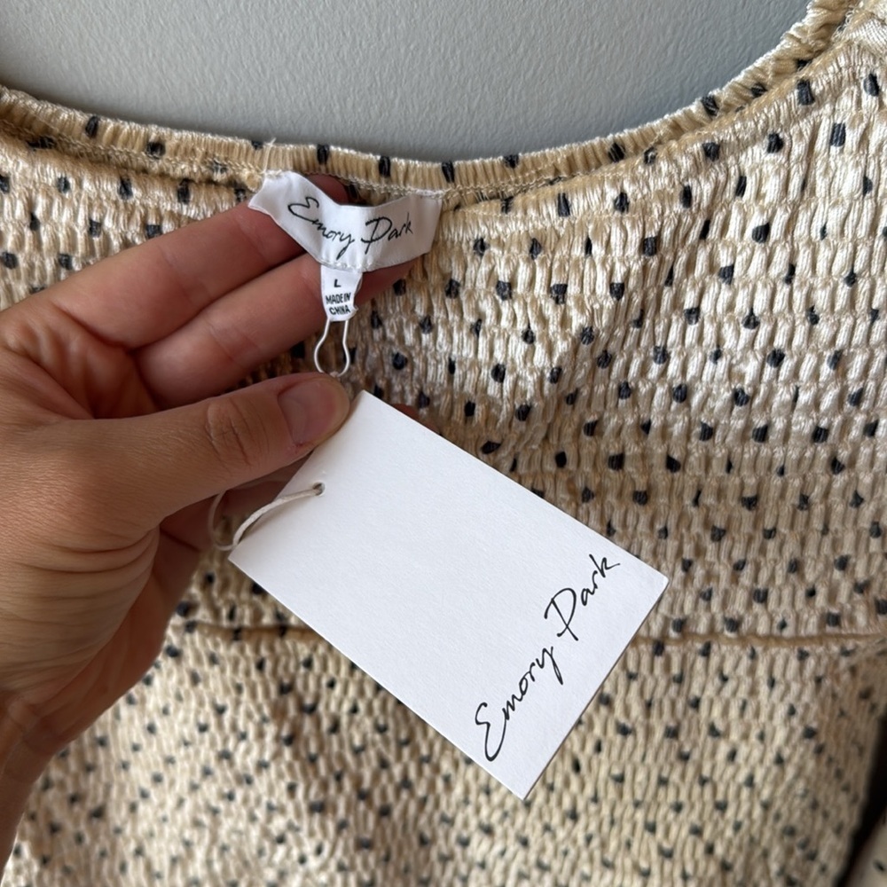 NWT Emory Park Smocked Long‎ Sleeve Mini Dress - Picture 5 of 7